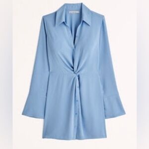 Abercrombie blue front twist dress size L perfect office wear